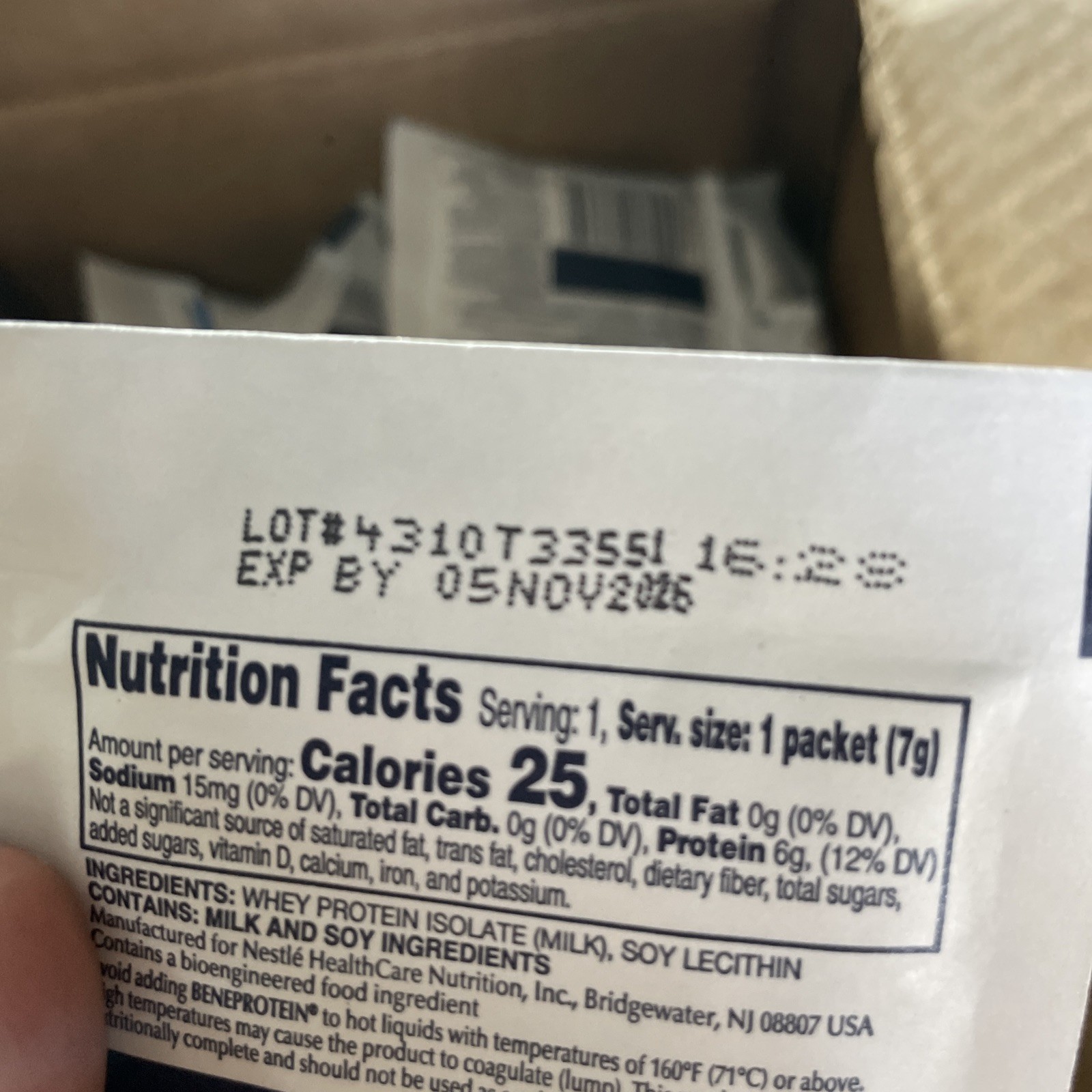 Nestle Beneprotein Oral Supplement Unflavored 7 Gram Packet 75 Ct