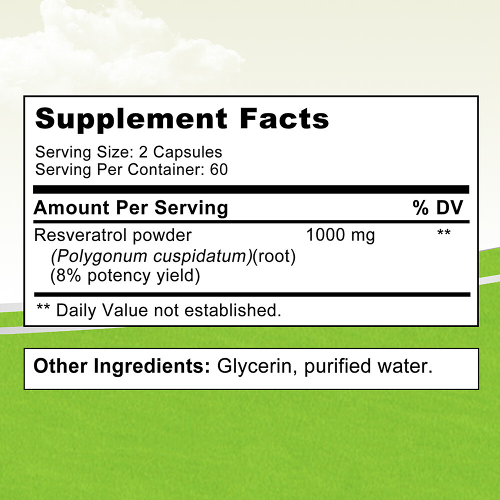 Resveratrol Capsules,Supports Heart,Brain And Immune Health,Antioxidant