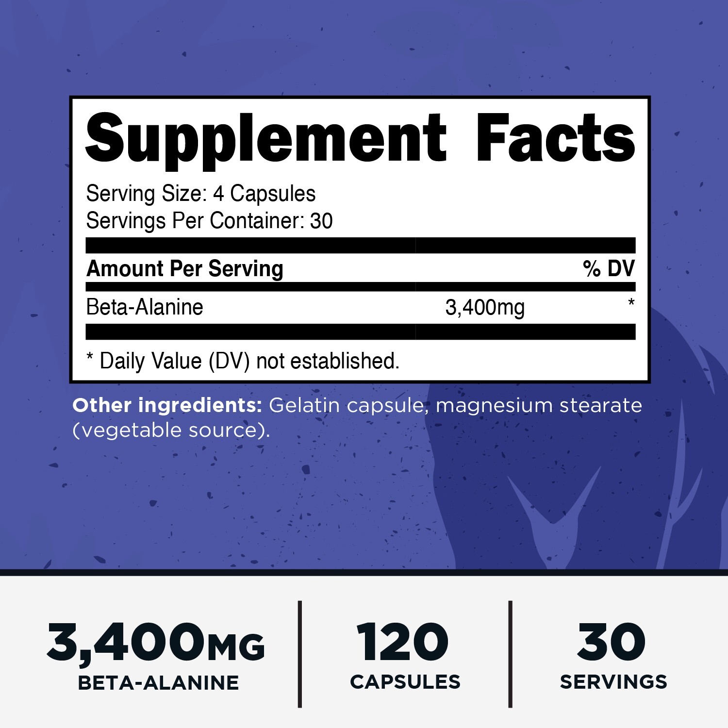 Primal Beta-Alanine Capsules 3400mg per Serving (30 Servings) – Supplement
