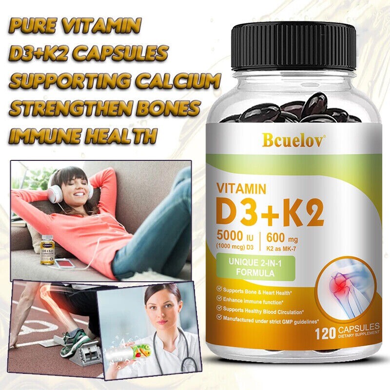 Vitamin D3&K2, Vit D and K Supplement Joint&Heart Immune Health