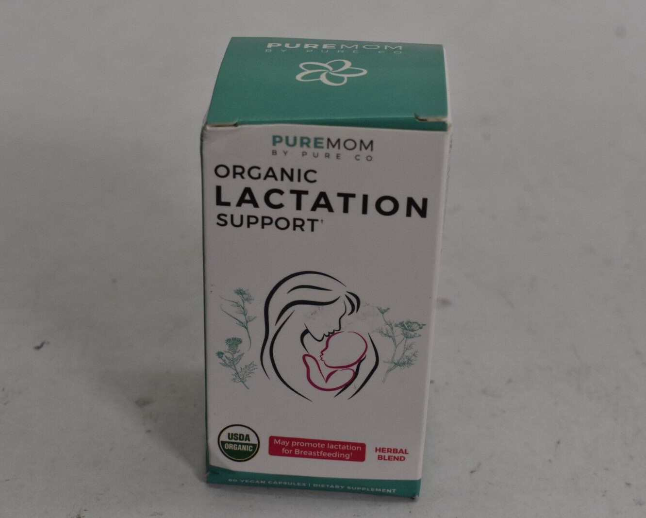 Puremom Pure Co Organic Lactation Support Herbal Blend 60 Capsules 07/2025