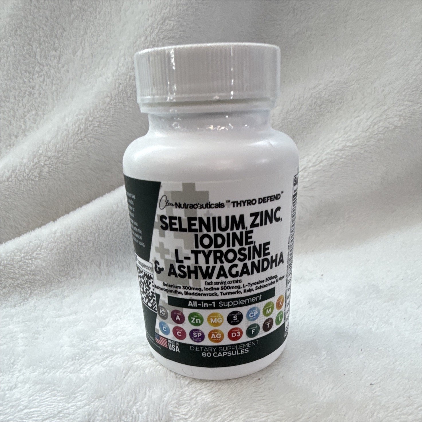 Clean Nutraceuticals Thyro Defend Thyroid Support Selenium Zinc 60 Caps 11/2026