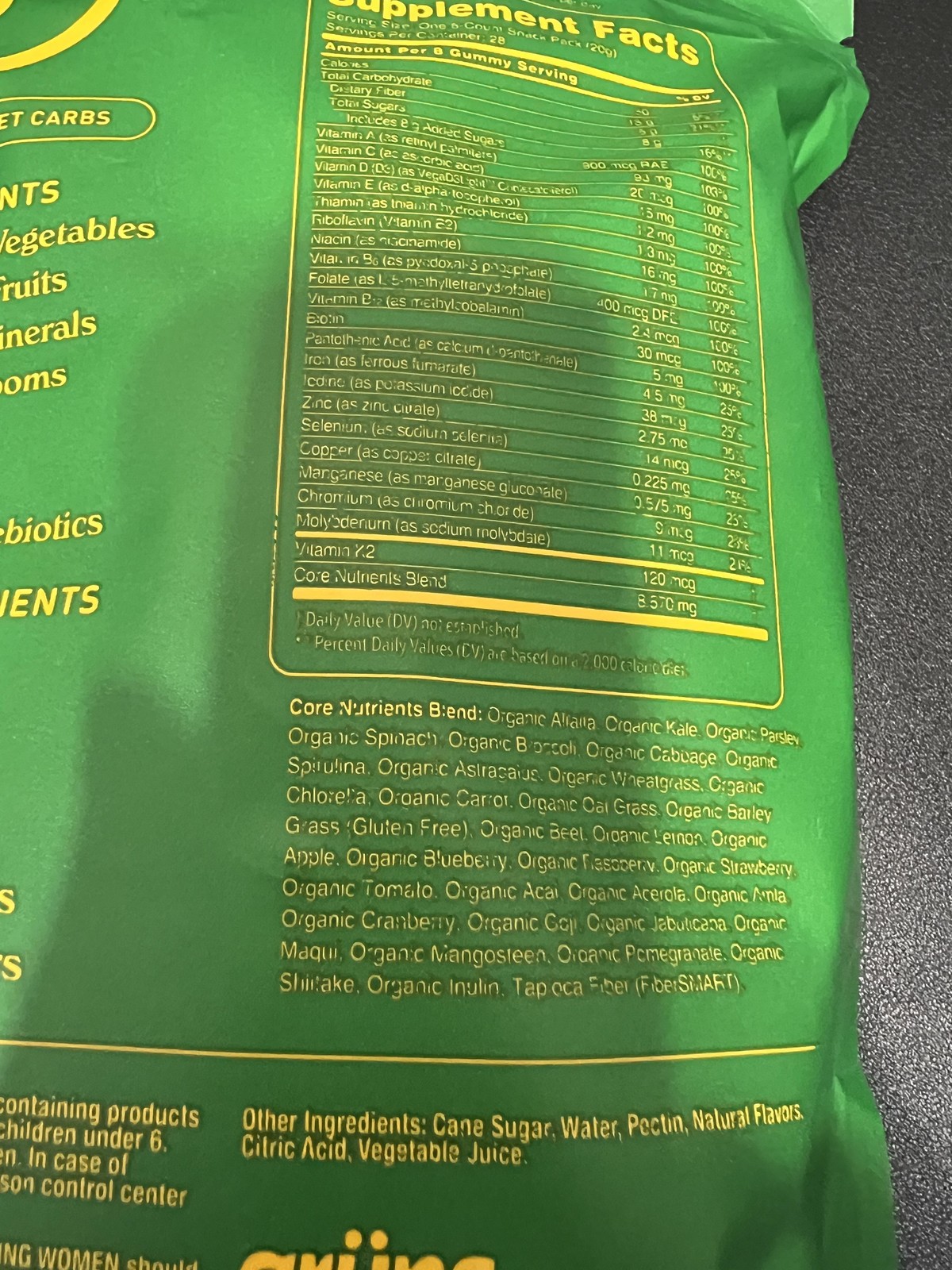 Grüns Superfoods Greens Gummies 224 Count 28 Packs Gluten Free Supplement NEW