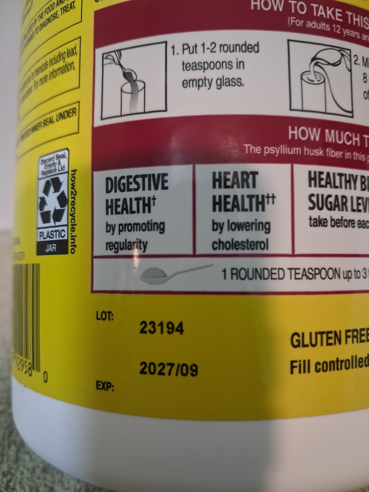 Kirkland Signature Psyllium Fiber Powder Fiber Supplement Exp. 9/27 180 Tsps.