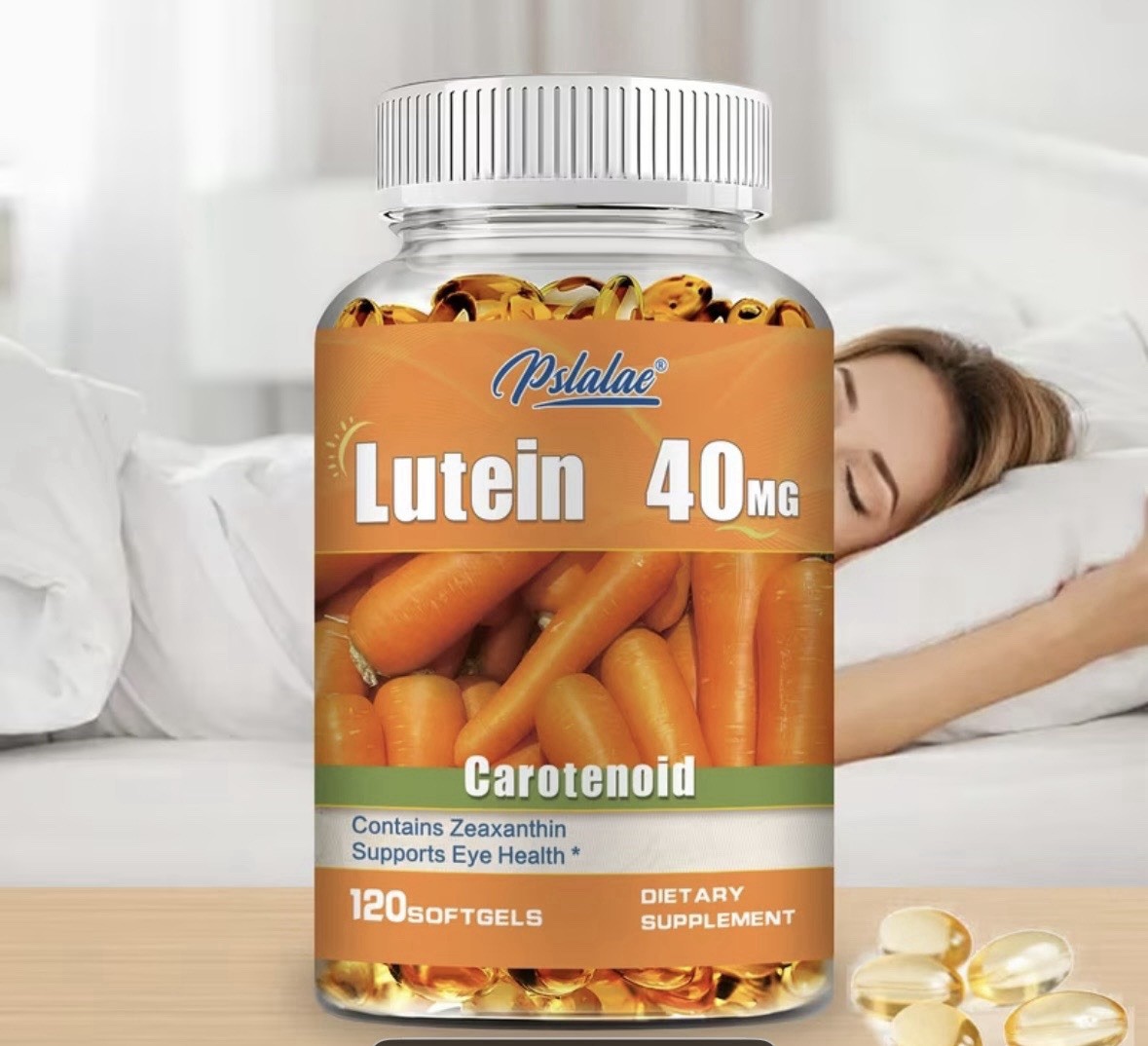 Pslalae Lutein 40mg + Zeaxanthin Softgels 120 Count Eye Health Supplement