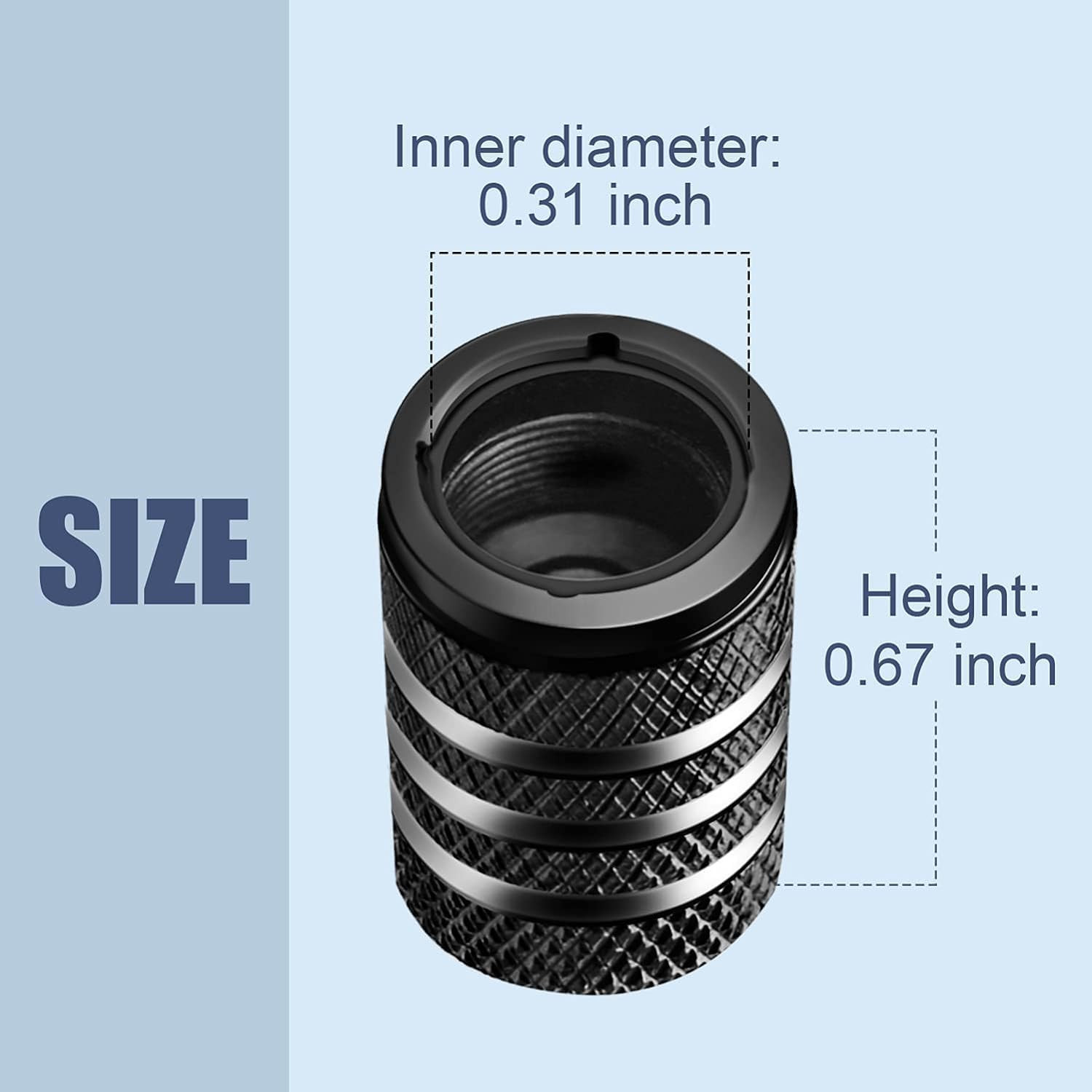 Tire Valve Stem Cap Cover – (5 Pack) Tire Air Cap Metal with Plastic Liner Corro