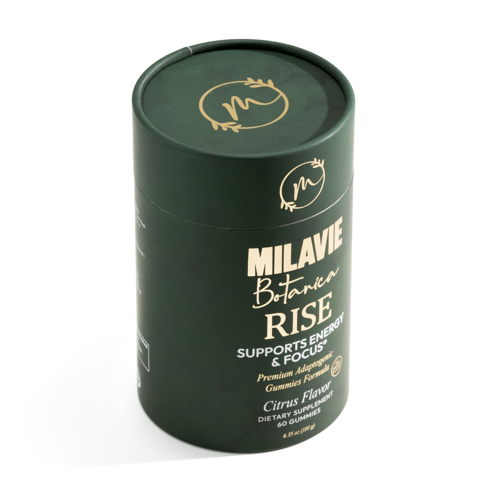 MILAVIE Botanica RISE Premium Adaptogen Gummies – Rhodiola, Shilajit, VitaminB12