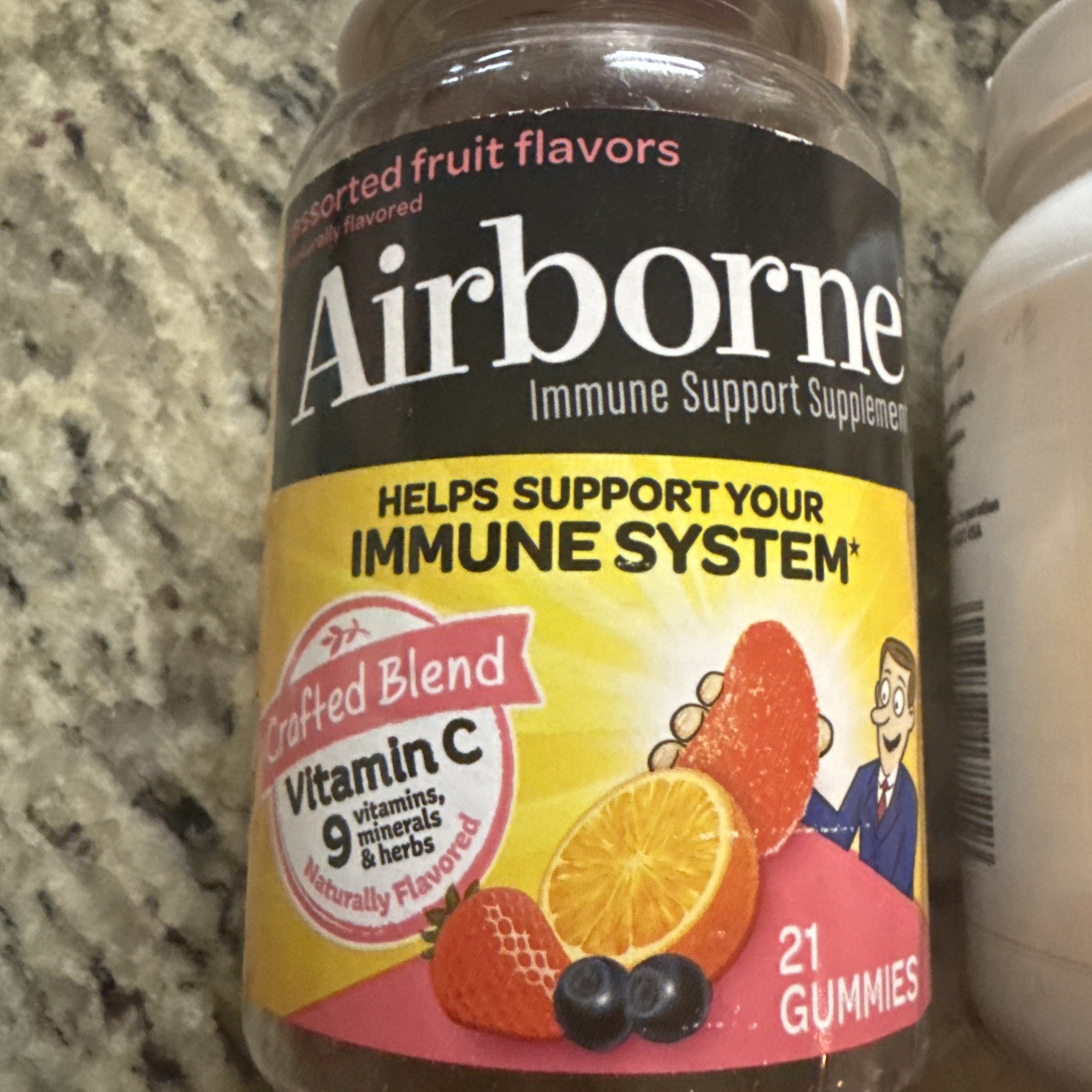 GNC Vitamin C-500 mg Antioxidants Immune Support 250 VegCaps/Airborne 21 Gummies