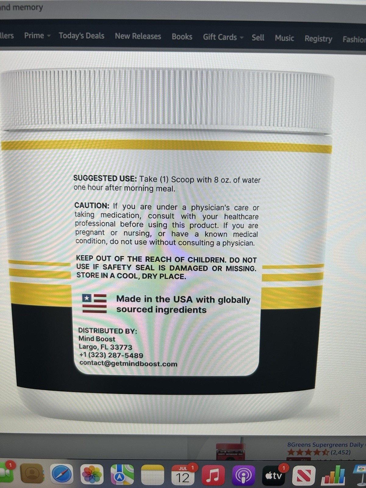 Mind Boost Powder Clarity Memory & Focus 1 Pack 30 Servings EXP 3/28 NEW SEALED