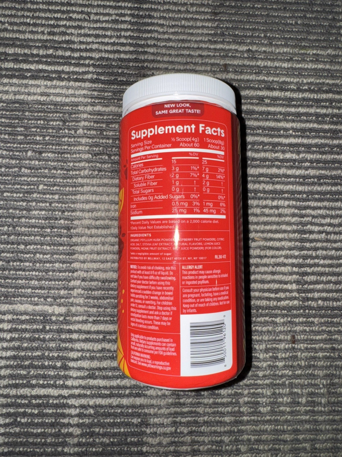 Bellway Super Fiber Raspberry Lemon 18 oz NEW/SEALED EXP 11/2026
