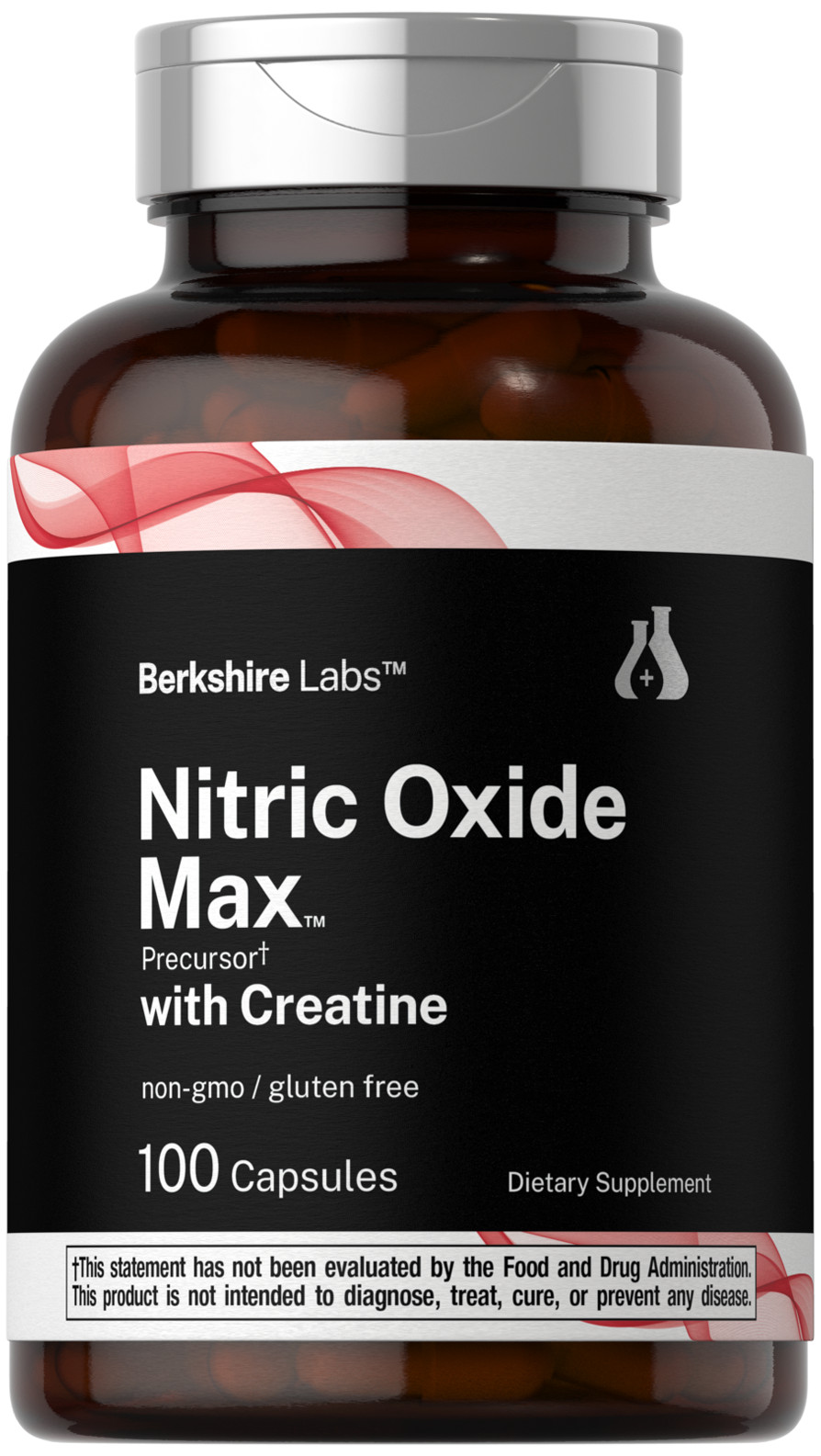 Nitric Oxide Supplement with Creatine | 100 Capsules | by Berkshire Labs