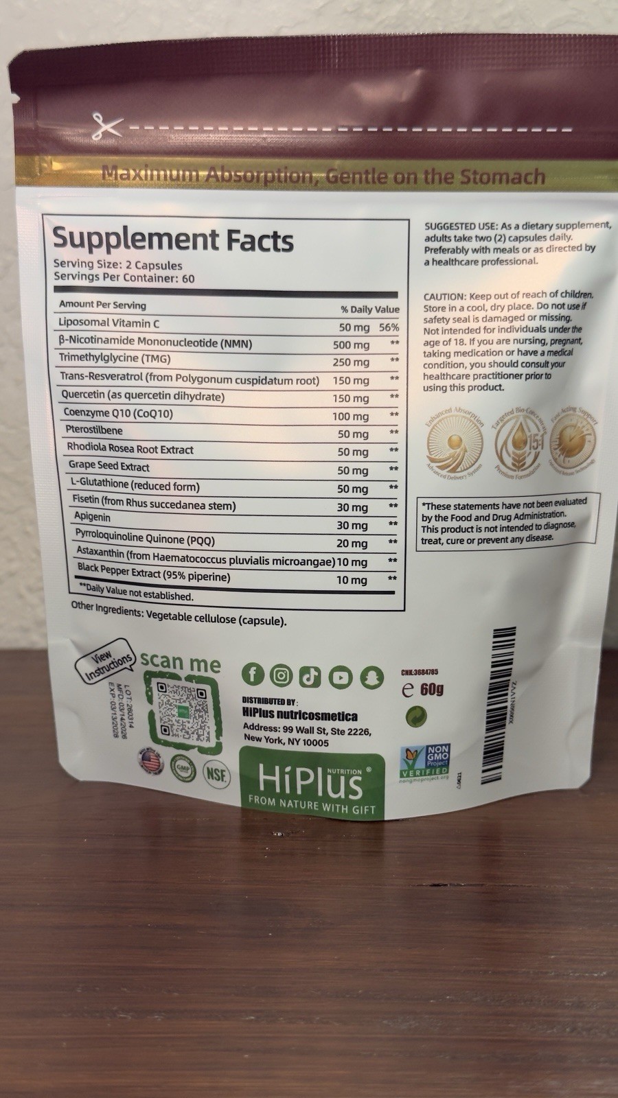 Nmn Hi plus Nicotinamide Ultimate 15 In 1