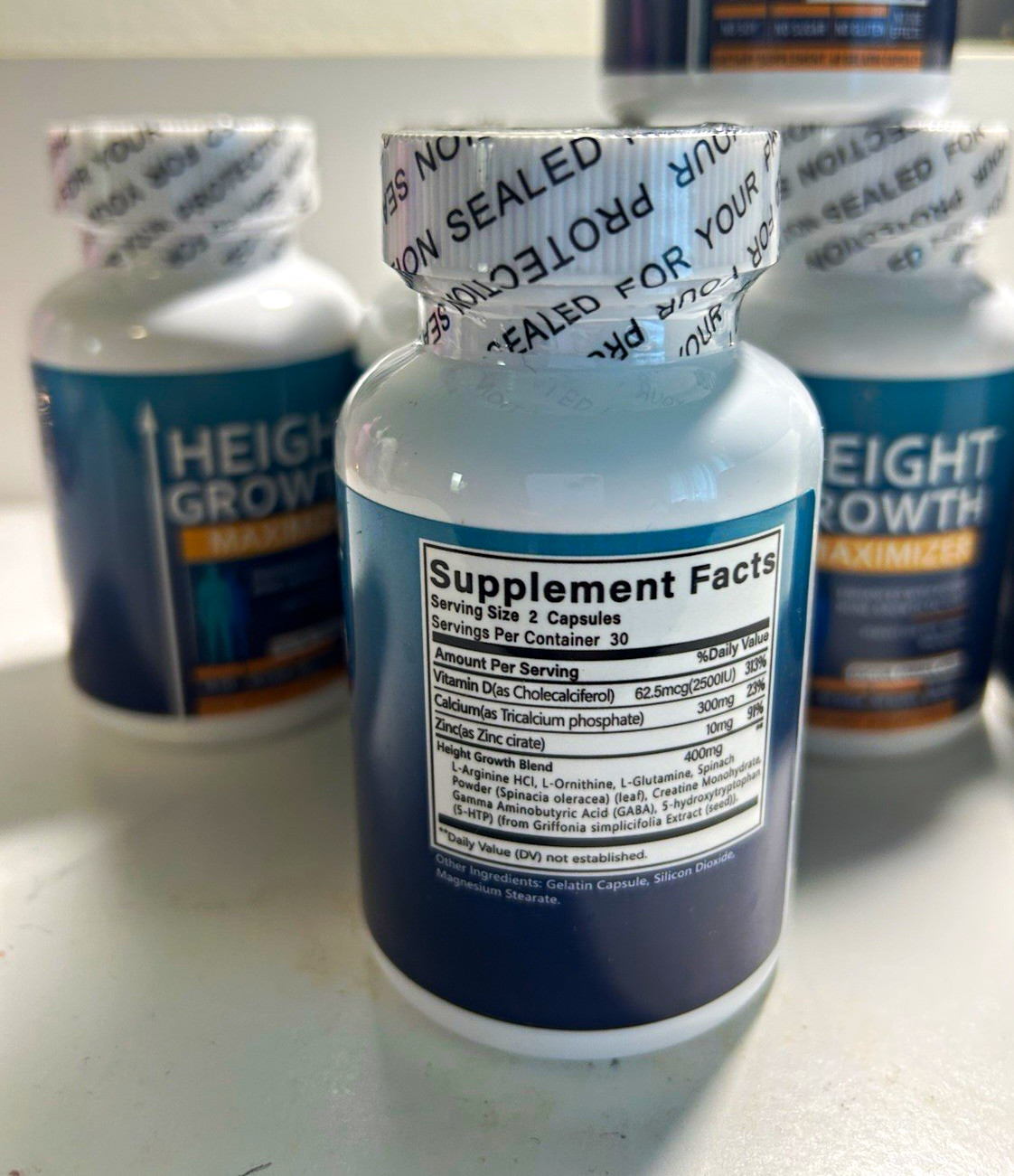 Height Growth Maximizer Dietary Supplement 60 Capsules w/ Vit D, Ca, Zn Exp 2028