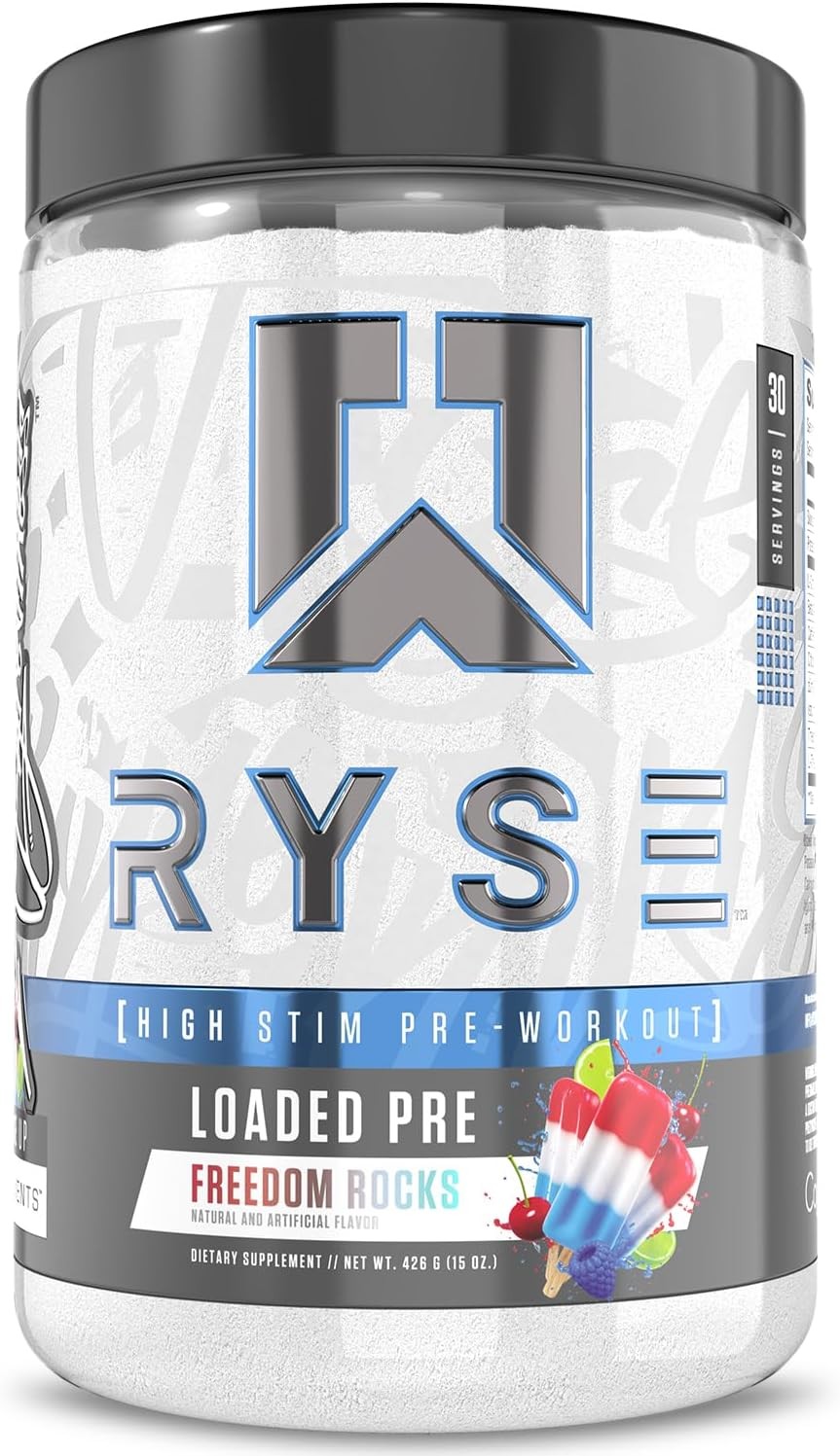 RYSE Loaded Daily Pre Workout Powder – Freedom Rocks – 30 Servings