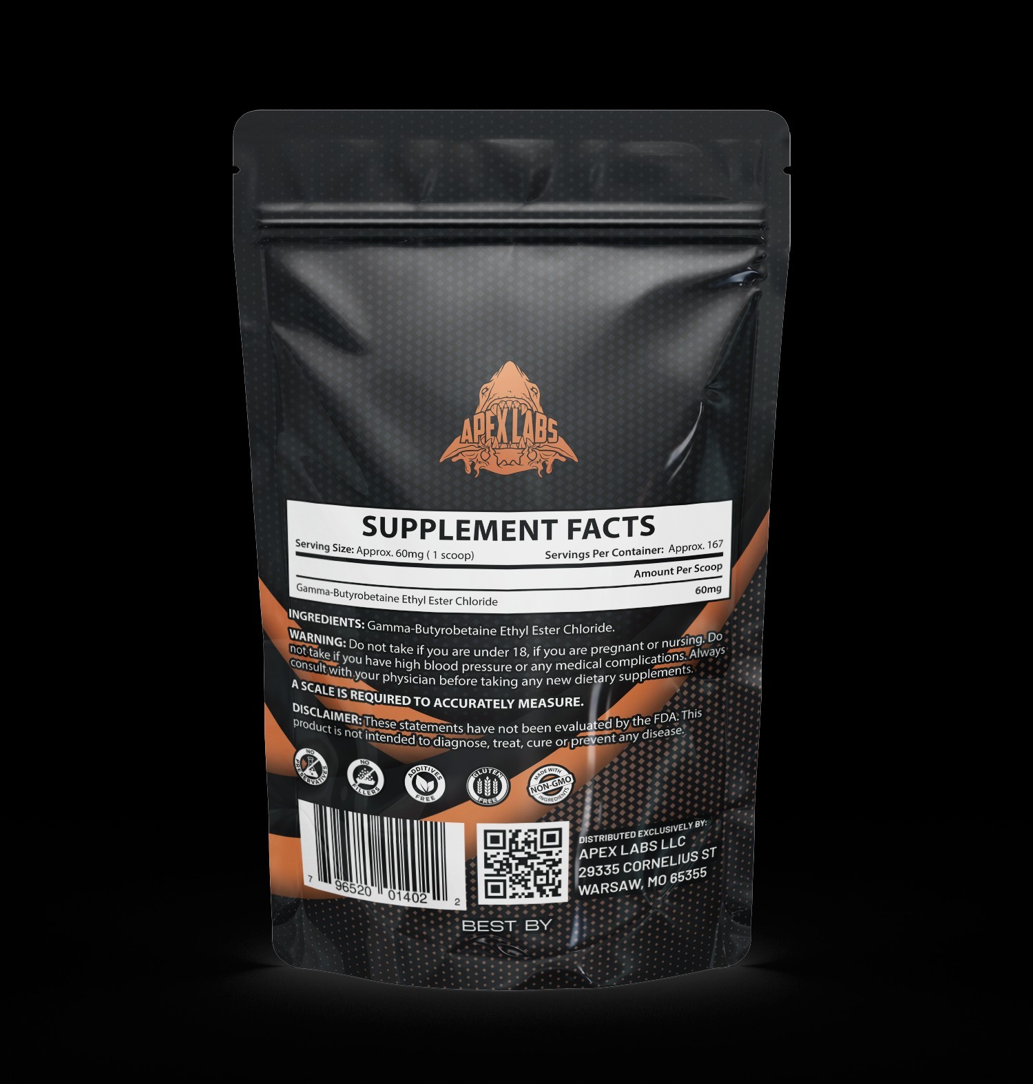 GBB Gamma-Butyrobetaine/Weight Loss/Bodybuilding/10Grams/Athletes/Scoop Included