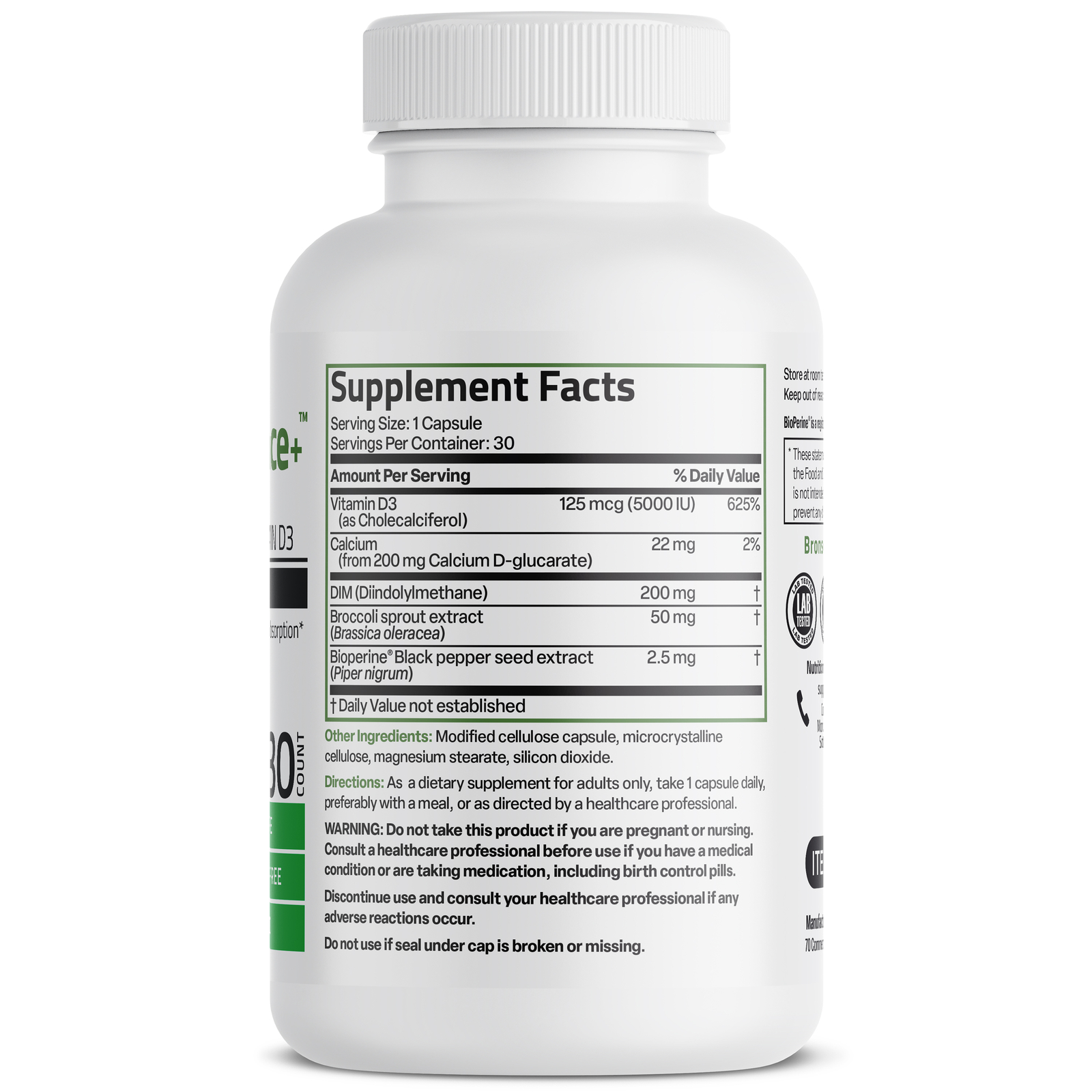 DIM+ Estrogen Metabolism Balanced Hormones, 30 Veg Capsules