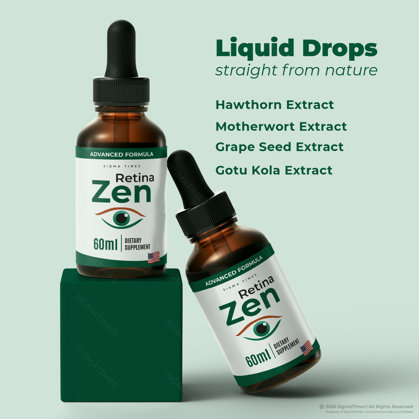 RetinaZen Drops, Retina Zen Oral Liquid Formula for Healthy Eyes (30 servs.)