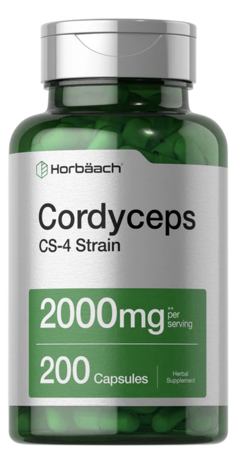 Cordyceps CS-4 2000mg 200 Capsules Gluten-Free Non-GMO Supplement