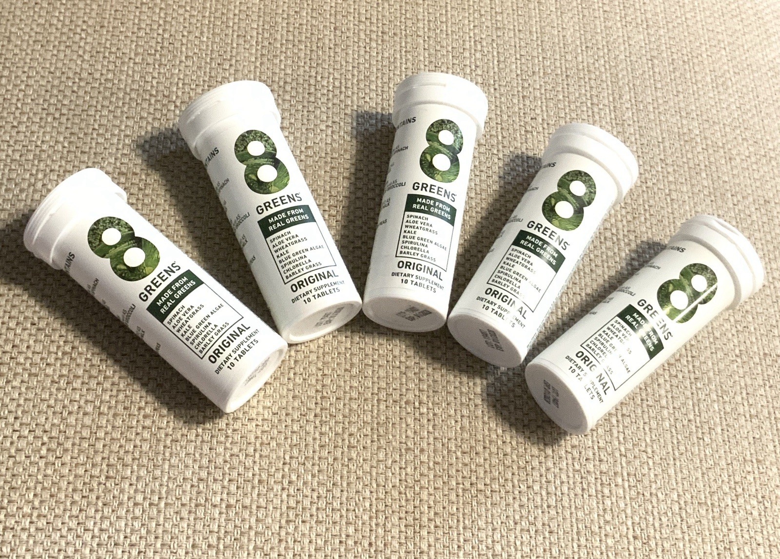 8 Greens Original 10 Tabs, Set of 5, Expires 1/2028