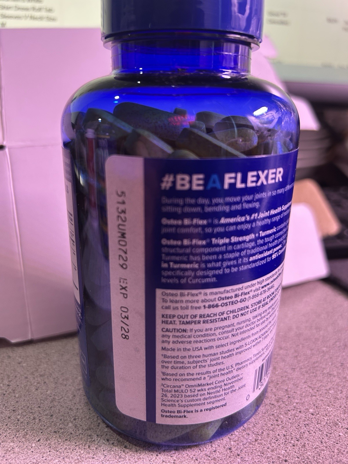 Osteo Bi-Flex Joint Health Triple Strength + Turmeric 220 Count EXP 03/2028