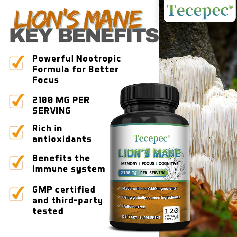 Organic Lions Mane 2100mg – Focus, Mental Clarity & Cognition Support