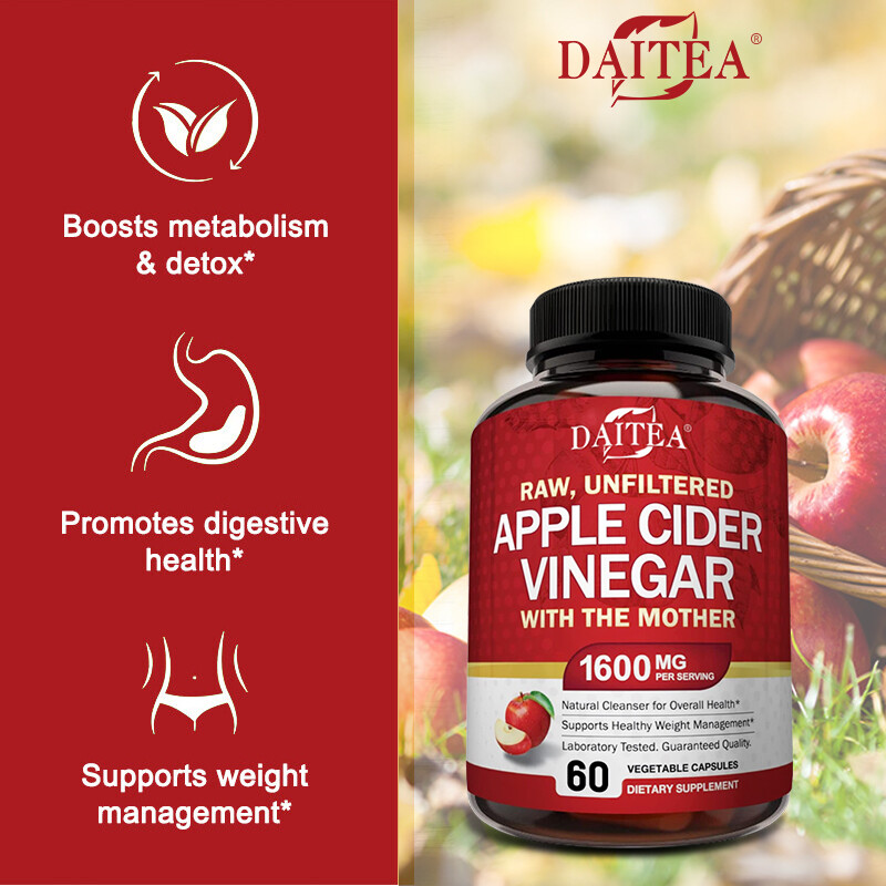 Apple Cider Vinegar 1600mg Per Serving Completely Healthy Natural Cleanser*