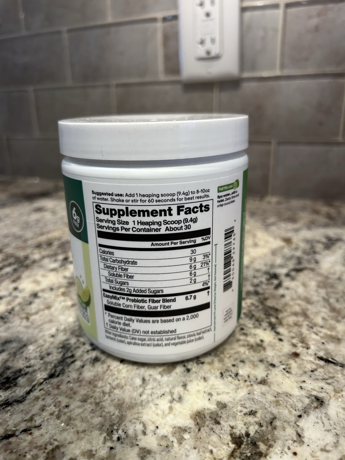Physician’s Choice Easy Mix Fiber Powder Cucumber Lime Flavor 9.9oz