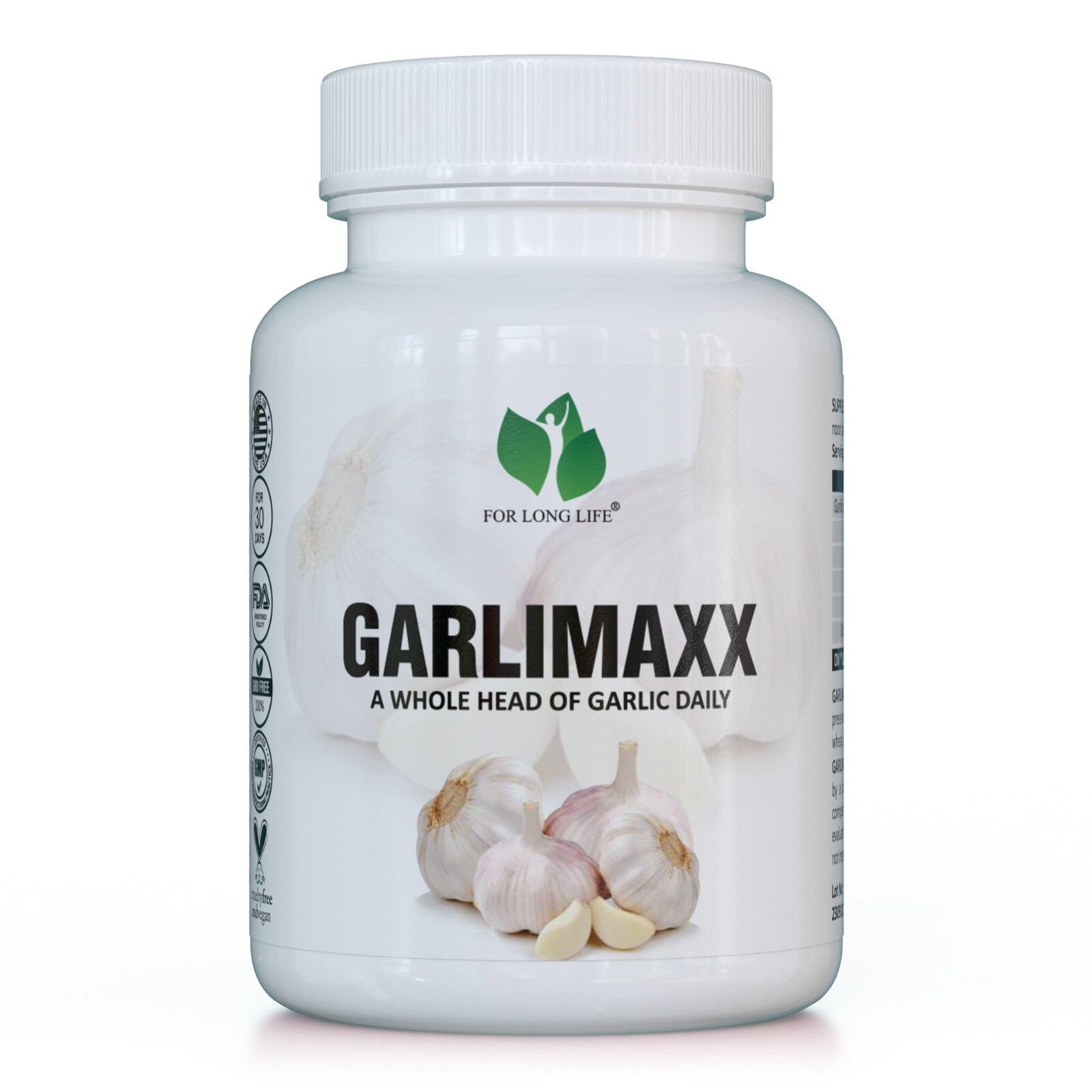 GARLIMAXX – antiviral a whole head of garlic daily, allicin, alliin, alliinase