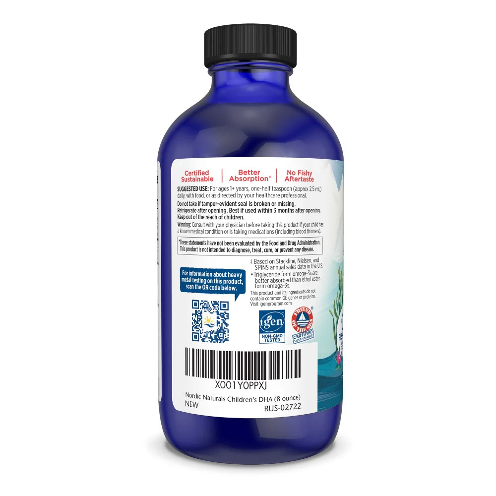 Nordic Naturals Children’s DHA Liquid – Omega-3 DHA Oil For Kids, 8 oz