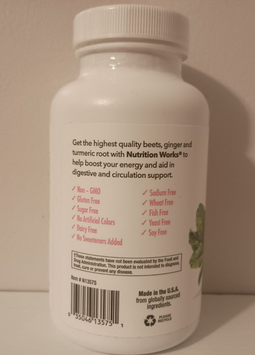 Nutritionworks® Beets with Turmeric & Ginger 90 Tablets Circulation Superfood
