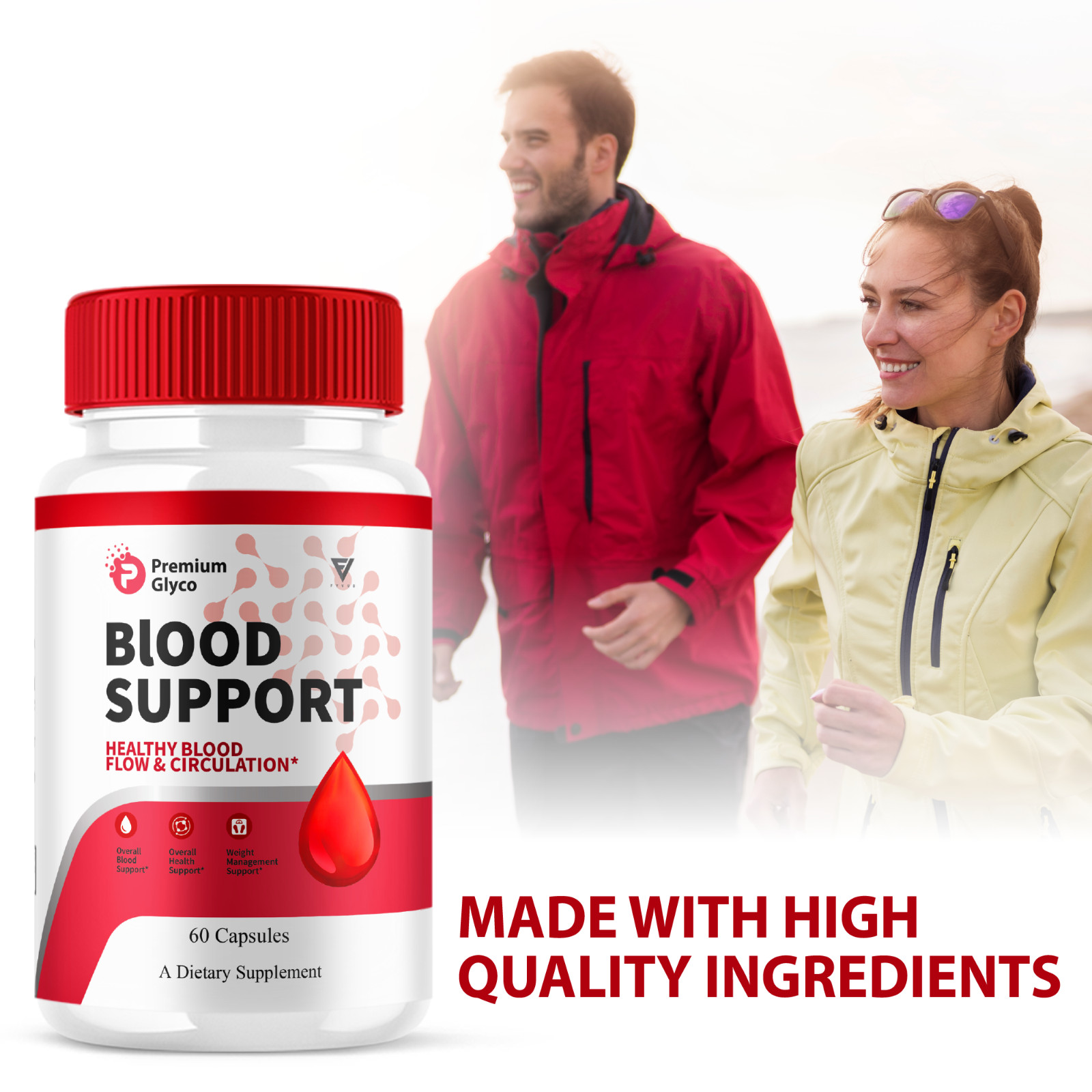 (2 Pack) Premium Glyco Blood Support Supplement, PremiumGlyco (120 Capsules)