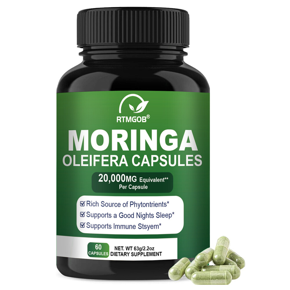 1-3PACK Moringa Capsules 20000Mg per Serving, 60 Total Capsules Green Superfood