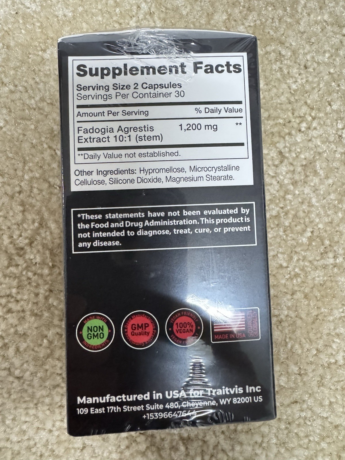 Raw Science Fadogia Agrestis Workout Support Enhanced Boost NEW Sealed Vegan