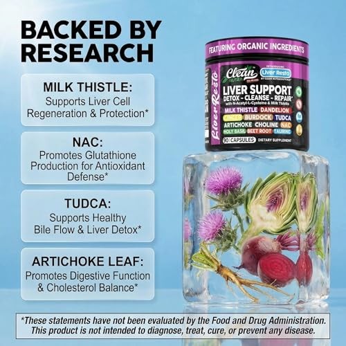 Clean Nutraceuticals Liver Cleanse Detox Milk Thistle NAC 90