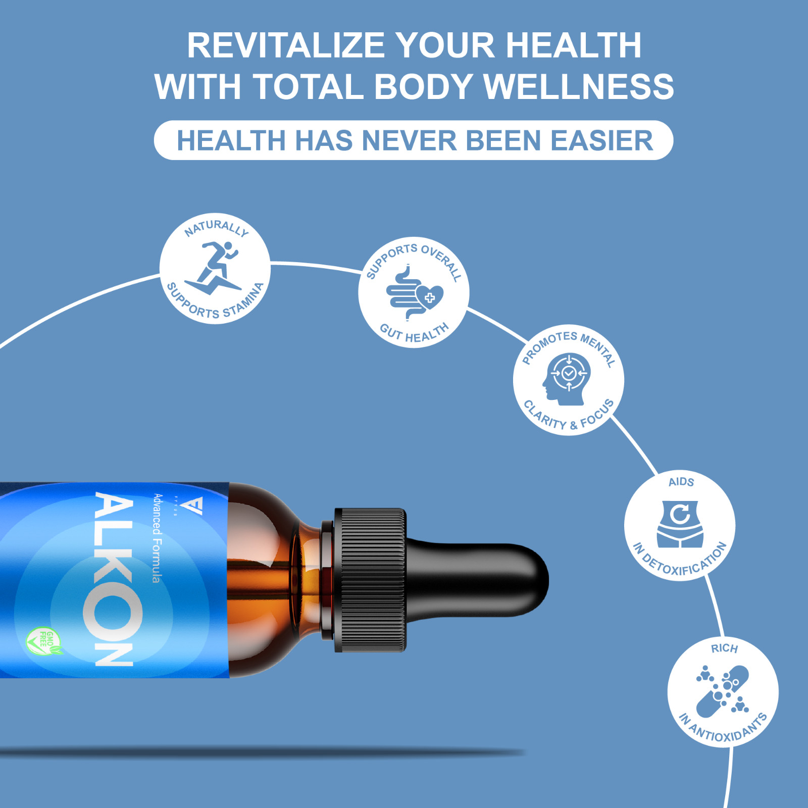 (5 Pack) Alkon Daily Wellness Drops, Alkons Formula (10oz)