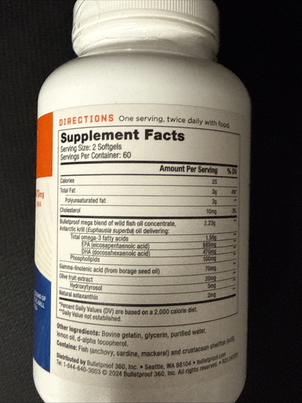 Bulletproof Omega 1560 mg Krill Complex Lemon – 120 Softgels, Exp 2/27
