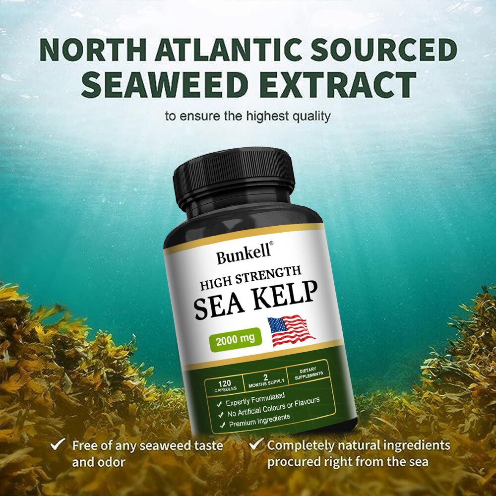 Sea Kelp 2000mg Thyroid Support Seaweed/30 to 120 Vegan Capsules