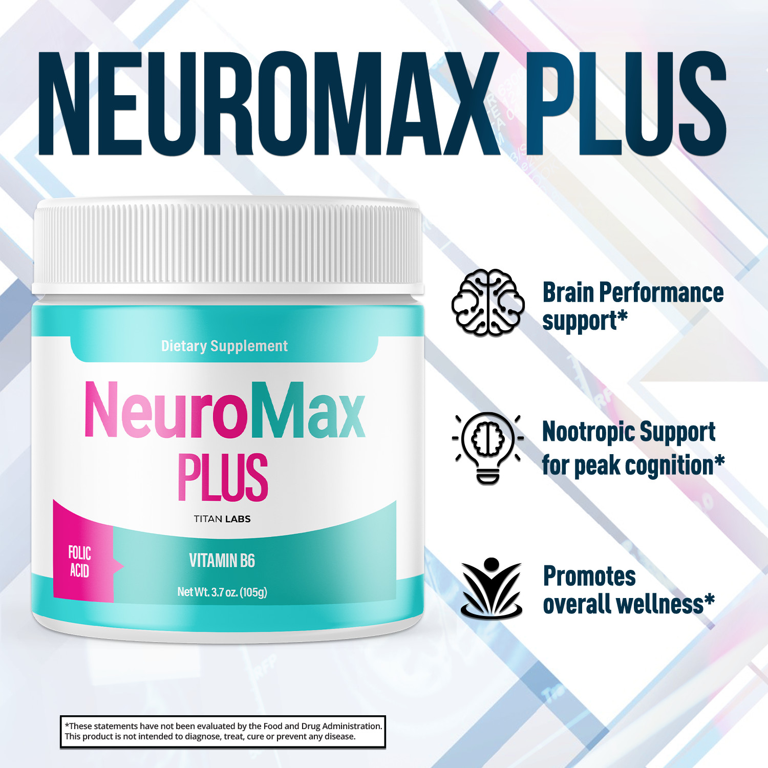 (3 Pack) Neuro Max Powder All Natural Brain Support Formula NeuroMax 90 Servings