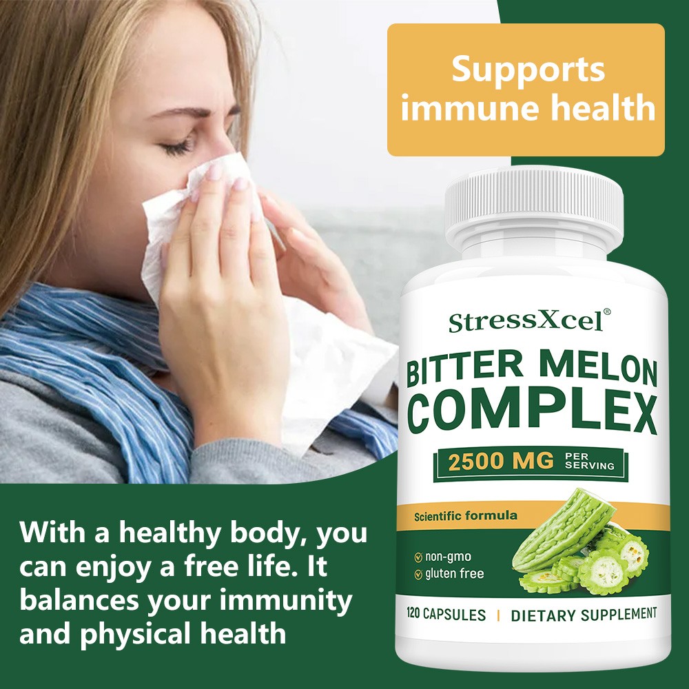 Bitter Melon Capsule 2500 Mg Skin Digestive Immune Health Gluten Free Supplement