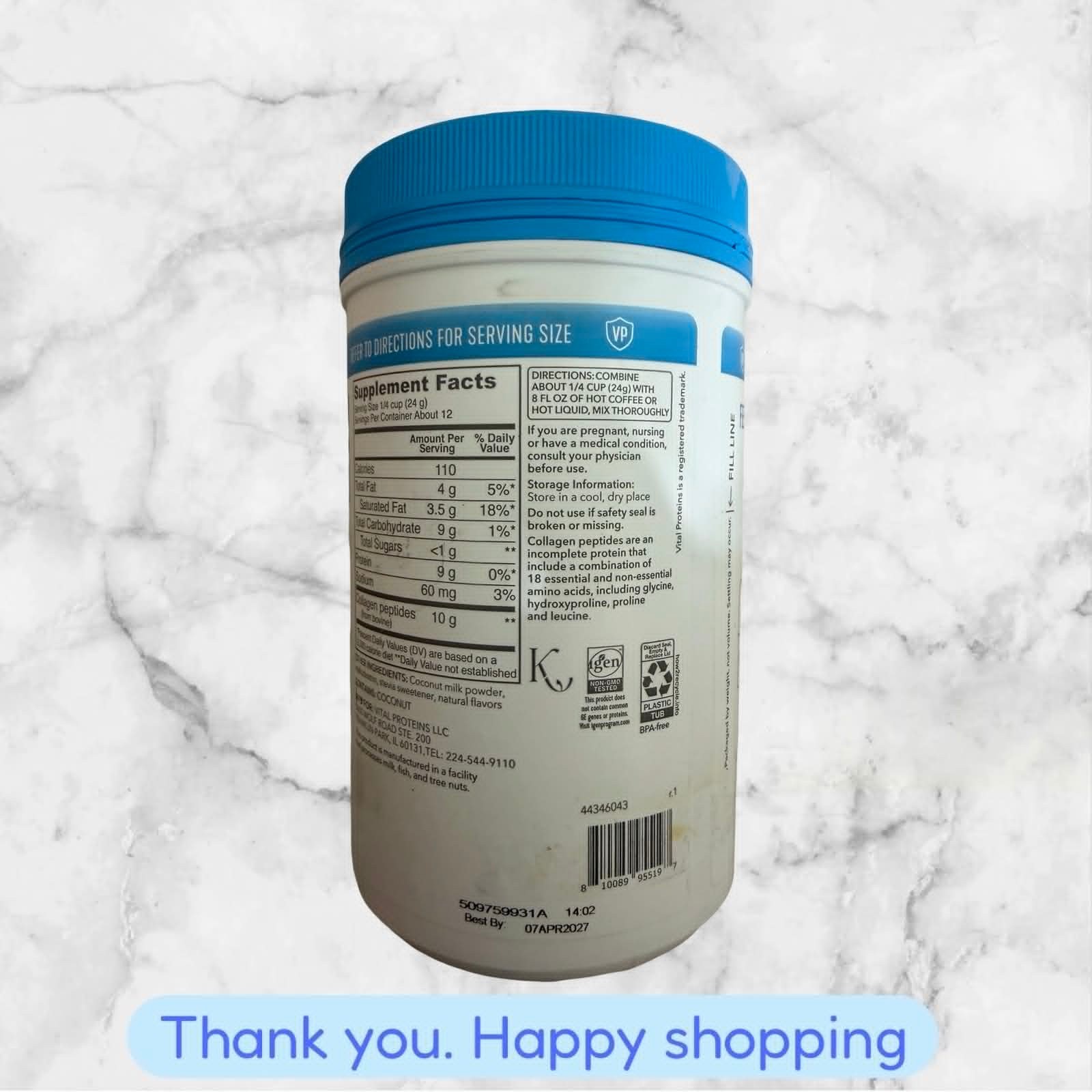 Vital Proteins Collagen Creamer Original Powder 10.3oz EXP2027+ NEW SHIPPING