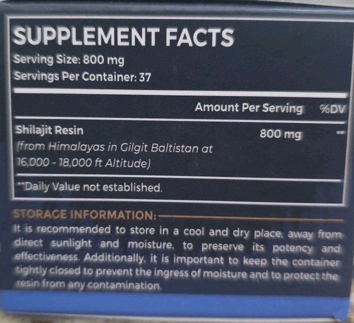 Ajoblanco 800 Mg Himalayan Shilajit Resin, Shilajit Pure Himalayan Organic, Shil