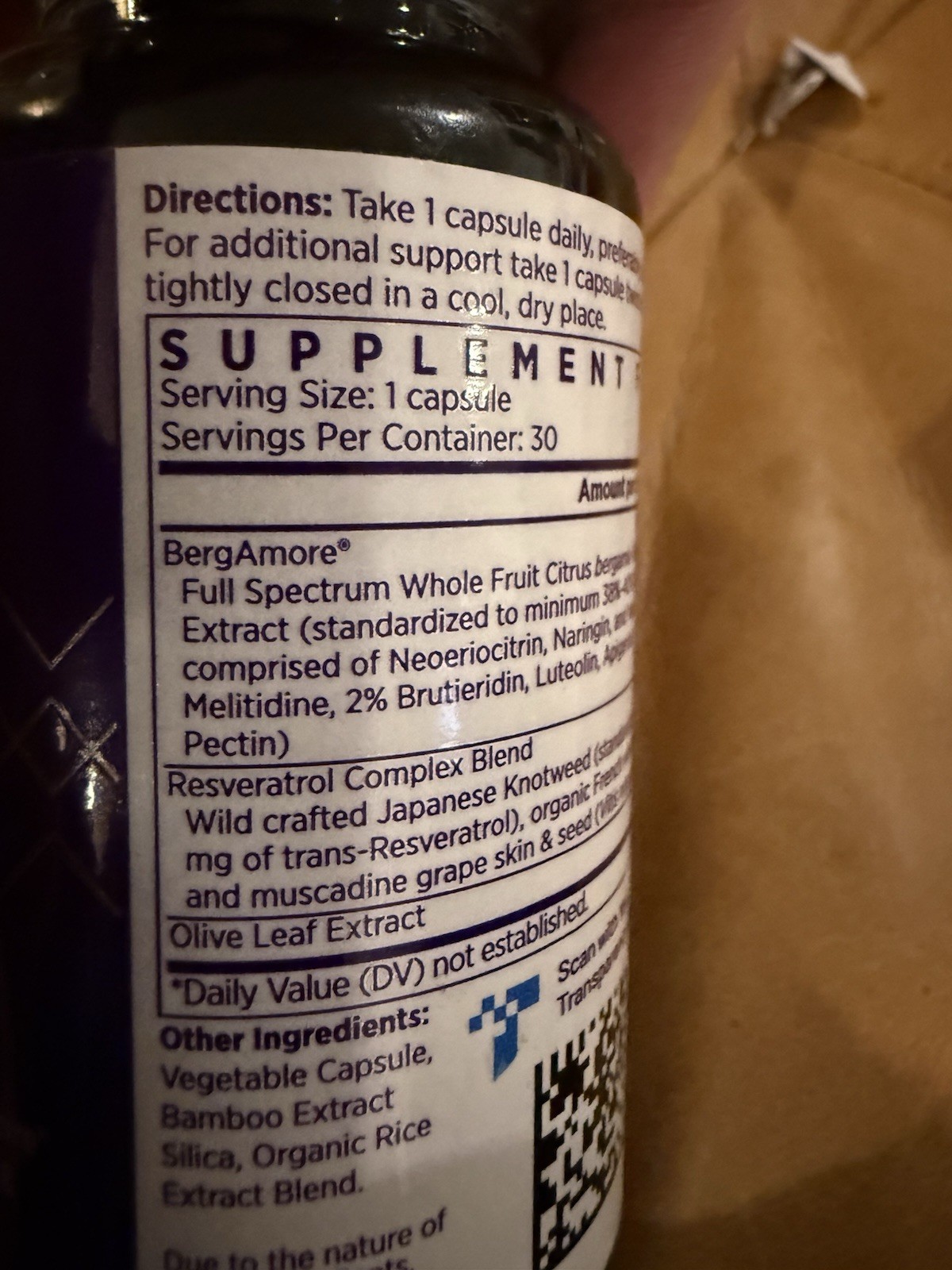 2 x NAOMI Italian Citrus Bergamot Supplement & Resveratrol & Olive Leaf 30 Caps