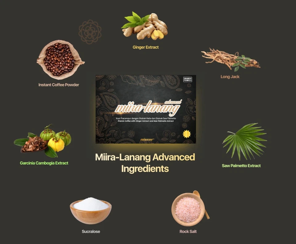 Miira Lanang coffee for men supports prostate and sexual health 30 sachets