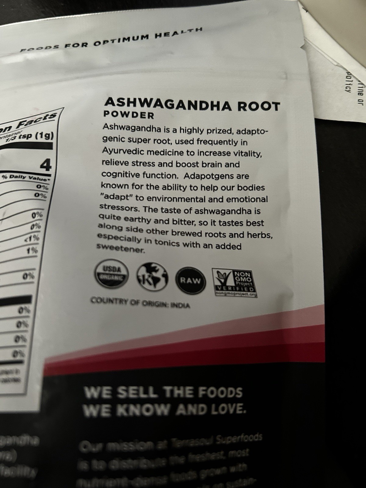 Ashwagandha Root Powder, Stress Adaptogen Energy & Immunity Boost