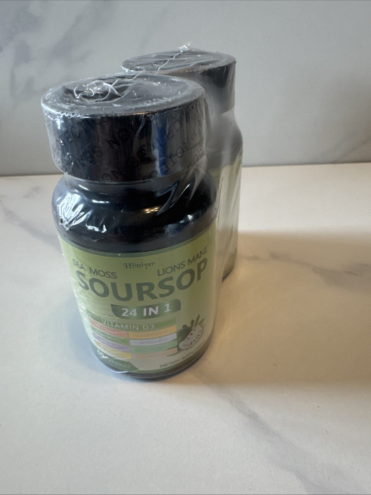 Lot Of 2 Himiyer Sea Moss Soursop Lion’s Mane Vitamin D3 Magnesium 60 Capsules
