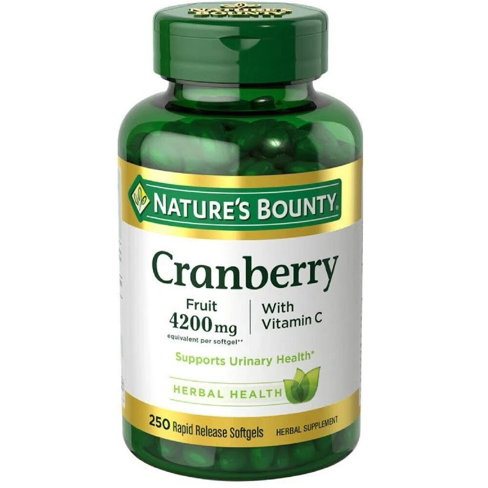 Nature’s Bounty Cranberry 4200 mg with Vitamin C 250 Softgels EXP 07/2026