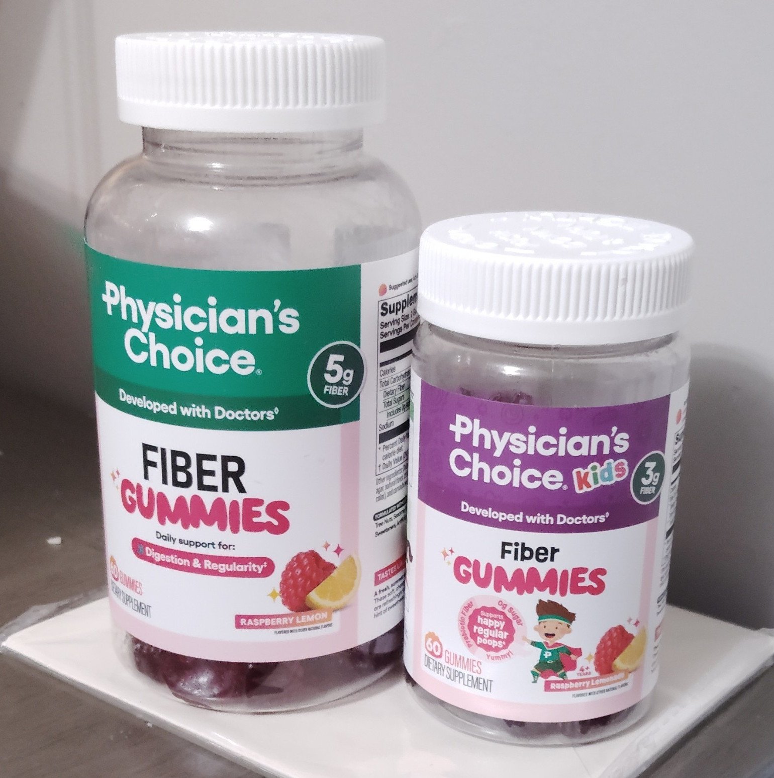Physician’s Choice Fiber Gummies Digestive Support Raspberry Lemon Kids 60 ct