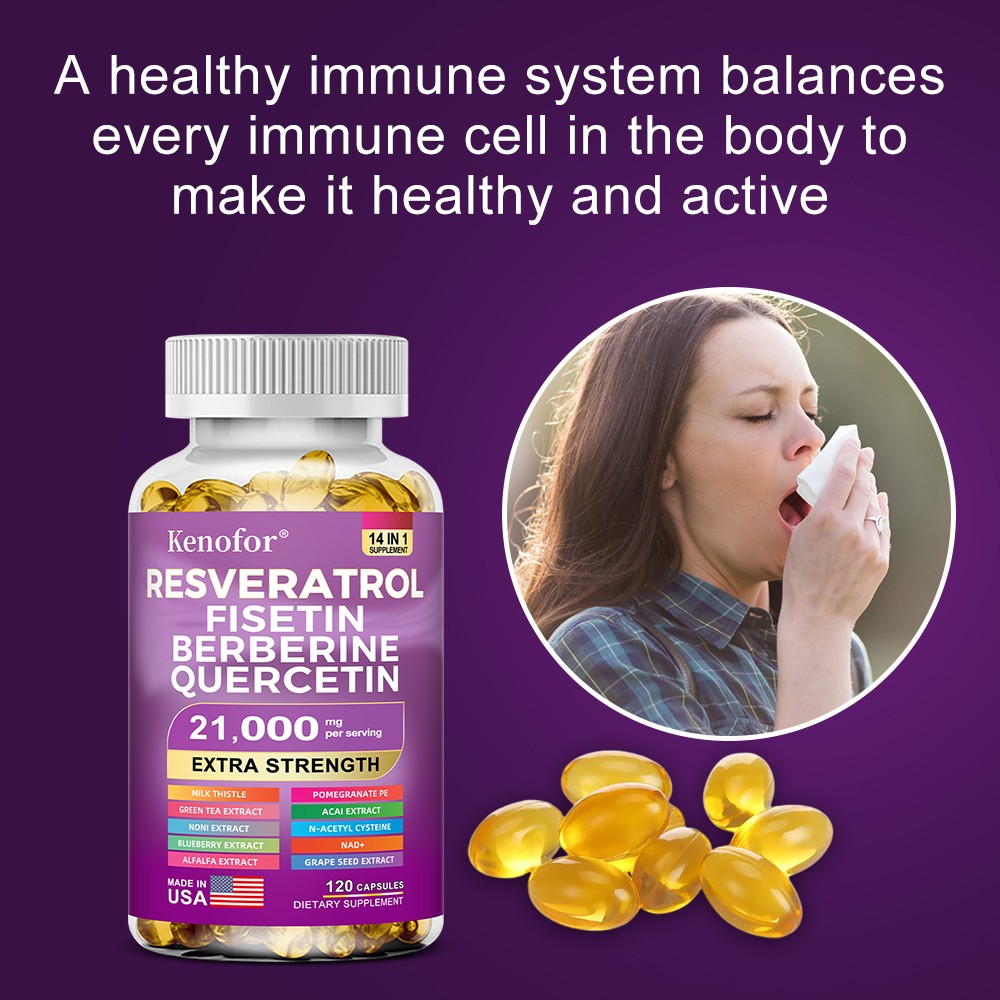 Resveratrol Supplement Formula With Berberine 4000mg Quercetin 800mg 120capsules