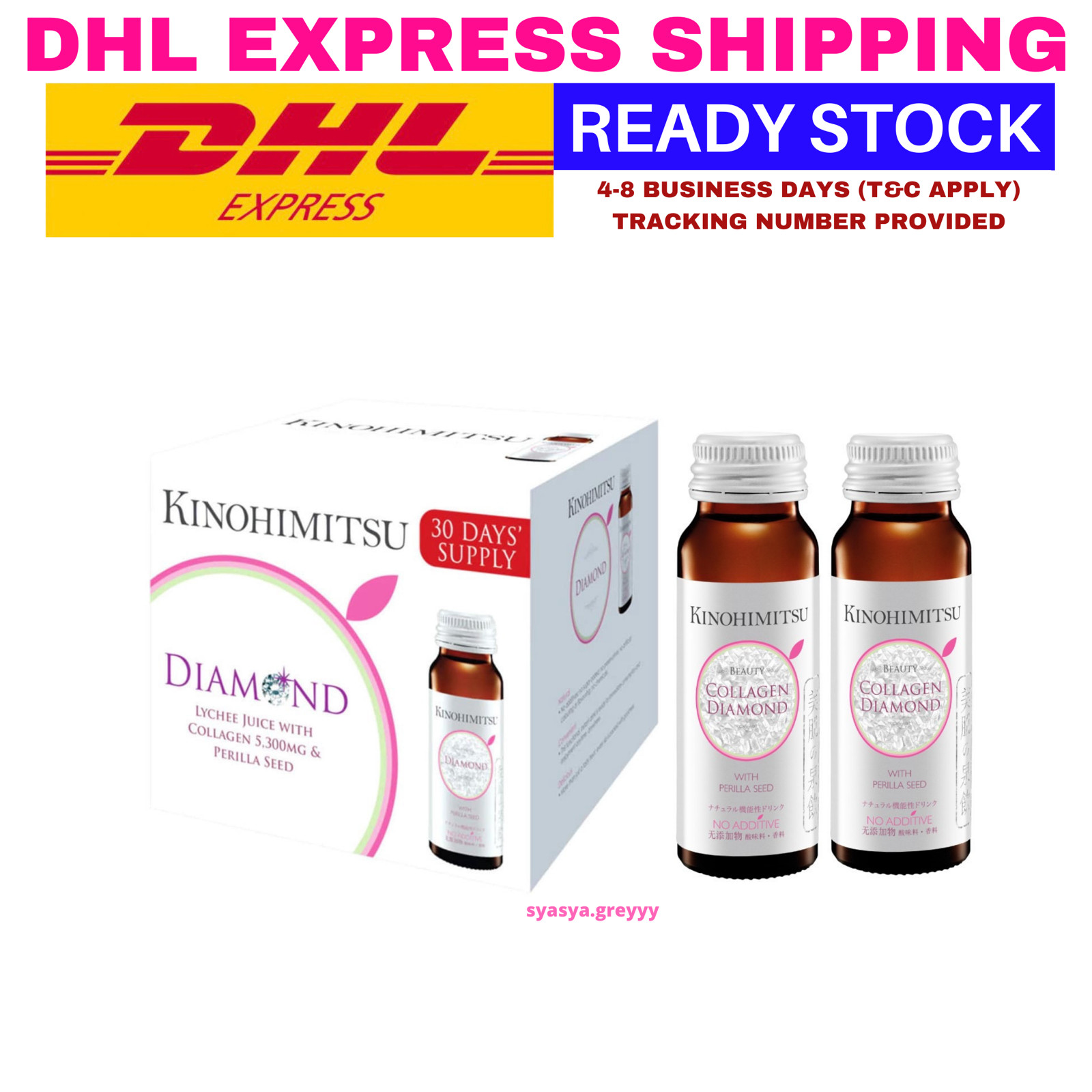 Kinohimitsu Collagen Diamond For Women 5300mg 16’s x 50ml 3 days DHL Express