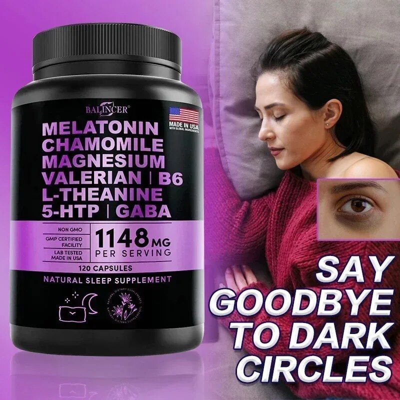 Sleep Support Capsules Improve Sleep Quality Relieve Stress Sleep w/Vitamin B6